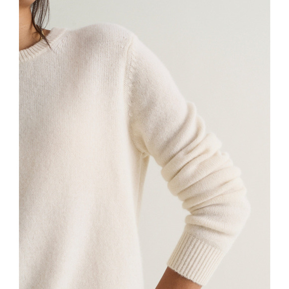NWT! Jenni Kayne M Flynn 100% Cashmere Crewneck $325 Sweater Lightweight Ivory - Picture 3 of 8